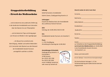 Gruppenleiterfortbildung - Erwerb des Medienscheins - Juleica