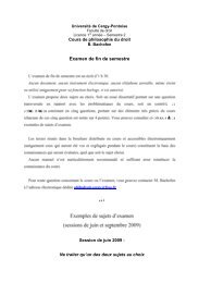 L'examen de fin de semestre est un Ã©crit d'1 h 30 - UniversitÃ© de ...