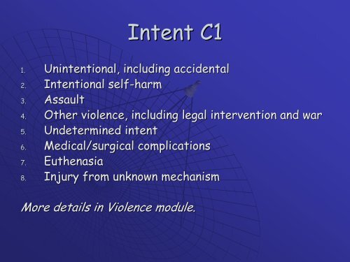 International Classification of the External Causes of Injury: ICECI