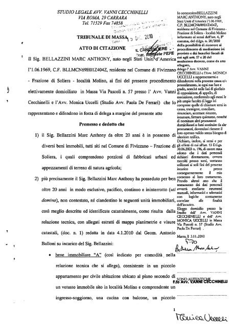 studio legale a vv. vanni cecchinelli via roma, 29 carrara