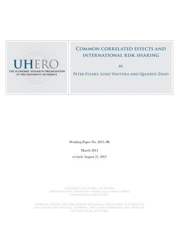 Common correlated effects and international risk sharing - UHERO