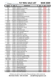 FLY REEL SALE LIST MAR 2009