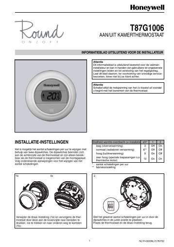 Installatiehandleiding T87G - Warmteservice