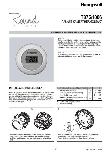 Installatiehandleiding T87G - Warmteservice
