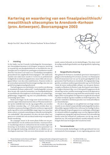 mesolithisch sitecomplex te Arendonk-Korhaan - OAR - Onroerend ...