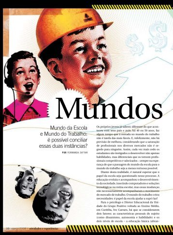 Mundo da Escola e Mundo do Trabalho: Ã© possÃ­vel conciliar essas ...