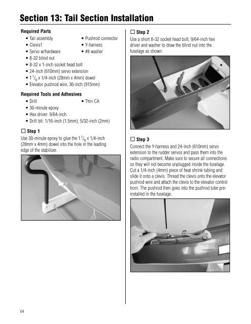 ASSEMBLY MANUAL B-25 Mitchell ARF - RC DEPOT