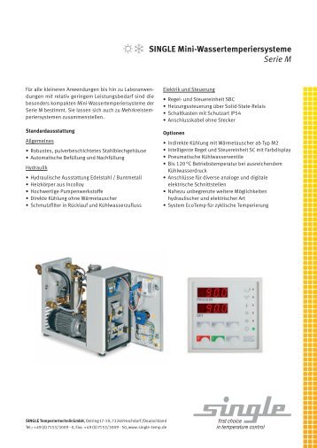 Datenblatt Serie M - SINGLE Temperiertechnik GmbH