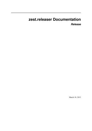 zest.releaser Documentation Release - Read the Docs
