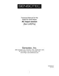 (for LVDTs) Sensotec, Inc. - T. J. Snow