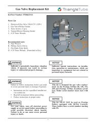 Gas Valve Replacement Kit - Triangle Tube