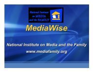National Institute on Media and the Family www.mediafamily.org ...