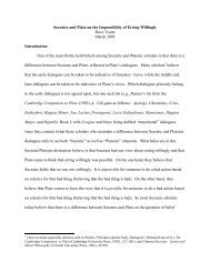 Socrates and Plato on the Impossibility of Erring Willingly Dave ...