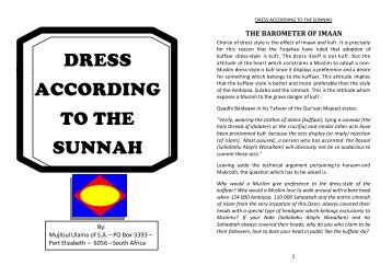 DRESS ACCORDING TO THE SUNNAH - The Majlis