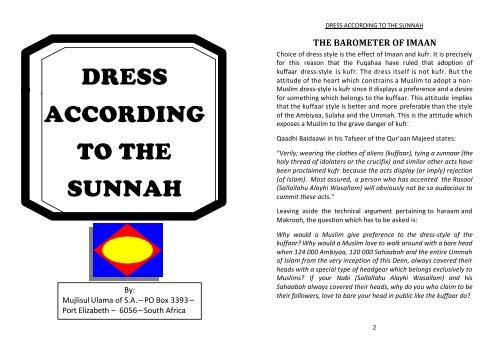 DRESS ACCORDING TO THE SUNNAH - The Majlis