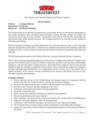 PCPA Technical Director Job Description 8.21.10 Page 1 The ...