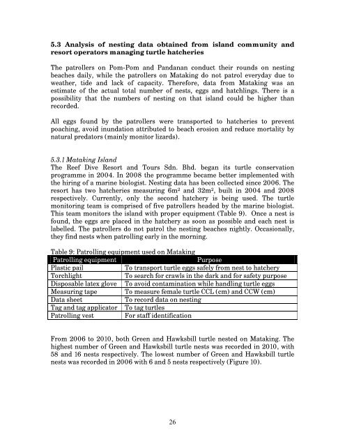 Marine Turtle status Report - Indian Ocean - South-East Asian ...