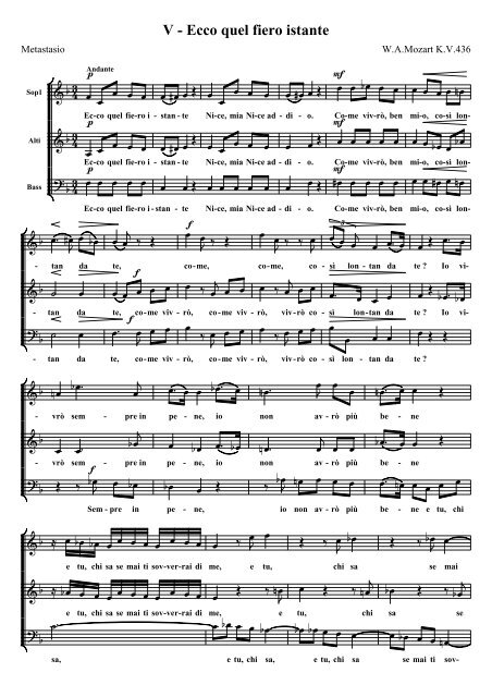 Mozart nocturne 5 KV436 - Choeur Saint Christophe