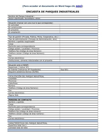 ENCUESTA DE PARQUES INDUSTRIALES