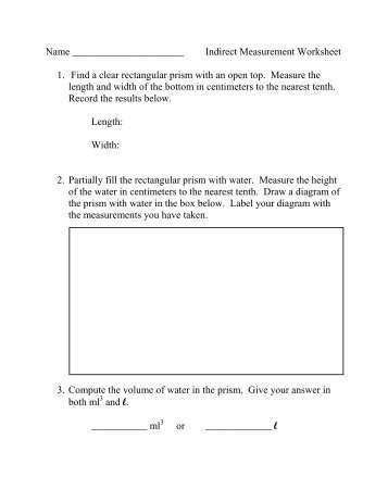 Name Indirect Measurement Worksheet 1. Find a ... - Nichols School