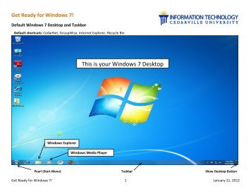 This Is Your Windows 7 Desktop - Cedarville University