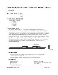 momentum, energy and collisions with handheld - Westminster ...