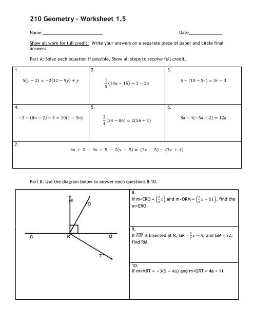 210 Geometry - Worksheet 1.5 - Fc.duxbury.k12.ma.us 210-geometry-worksheet-1-5-fc-duxbury-k12-ma-us