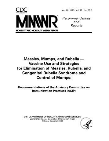 Measles, Mumps, and Rubella - Centers for Disease Control and ...