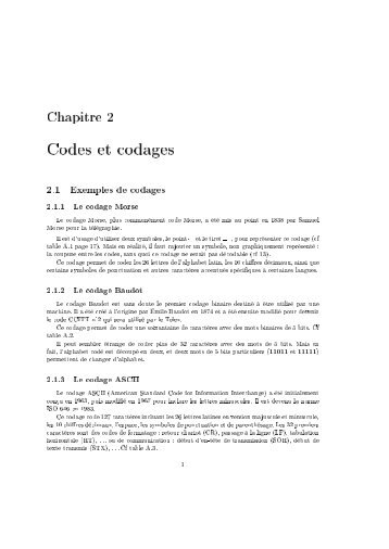 Codes et codages - FIL