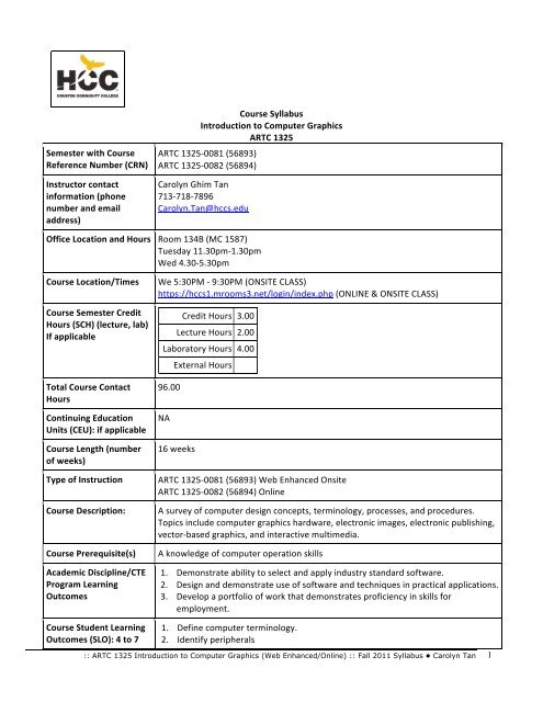 ARTC 1325 Intro To Computer Graphics