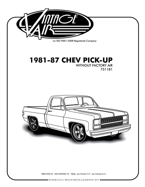 1981-87 CHEV PICK-UP - Vintage Air