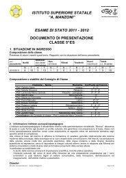 esame di stato 2011 - 2012 documento di ... - Licei Manzoni