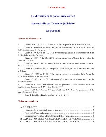 Droit administratif_La direction de la police judiciaire et ... - Juriscope