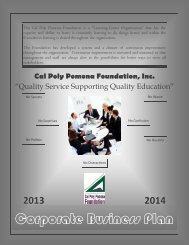 2014 Business Plan and Budgets - Cal Poly Pomona Foundation