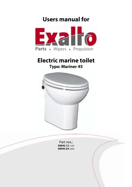 Users manual for Electric marine toilet - Exalto