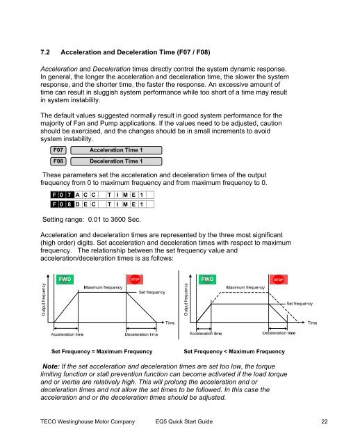 EQ5 Quick Startup Guide Constant Torque - TECO-Westinghouse ...