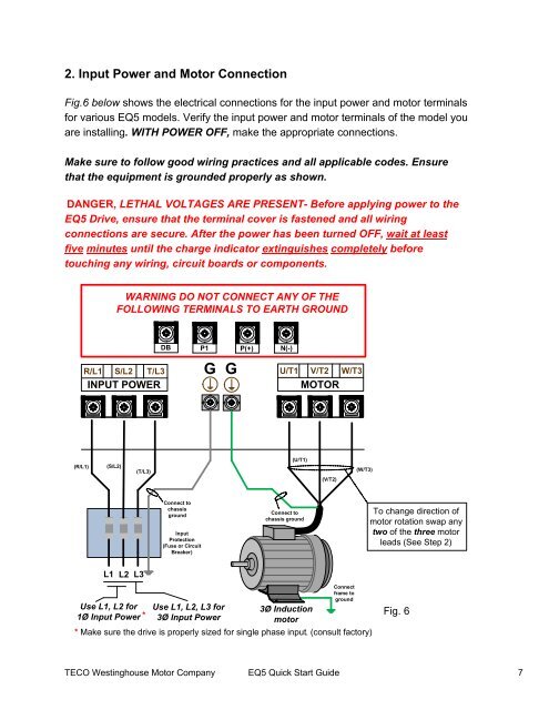 EQ5 Quick Startup Guide Constant Torque - TECO-Westinghouse ...