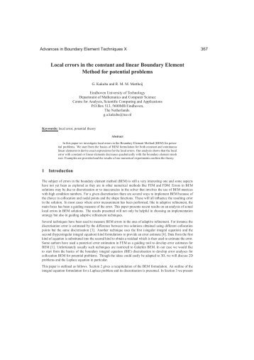 Local errors in the constant and linear Boundary Element Method for ...