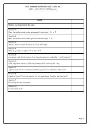 Year 3 Mental Arithmetic Sets 35 and 36 - Maths Blog