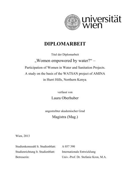 DIPLOMARBEIT - ÖH Uni Wien - Universität Wien