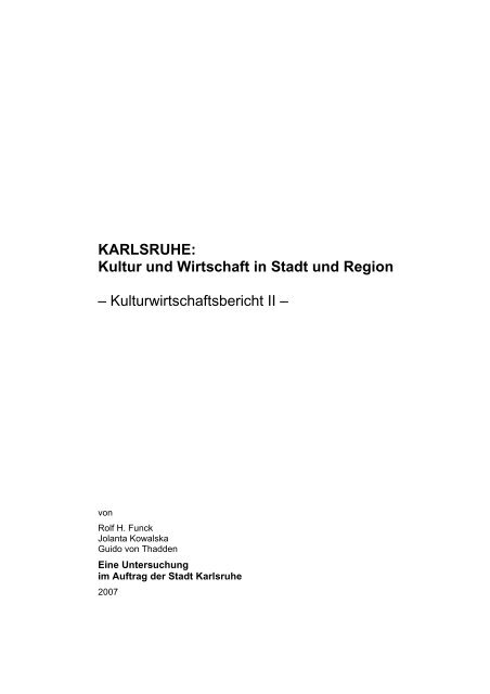 KARLSRUHE: Kultur und Wirtschaft in Stadt und Region ...