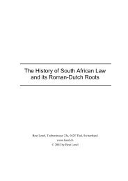 The History of South African Law and its Roman-Dutch Roots - Lenel