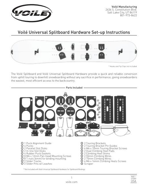 Voile Binding Screws for Slider Track