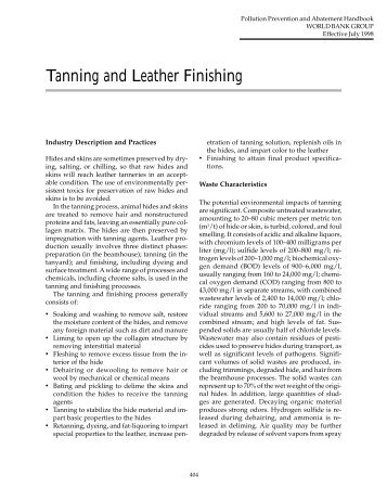 Tanning and Leather Finishing