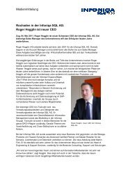 Medienmitteilung Rochaden in der Infoniqa SQL AG Roger Hegglin ...