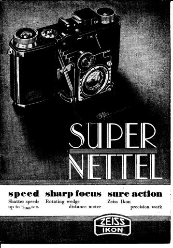 Zeiss Ikon Super Nettel Catalog 1935 - The Zeiss Ikon Contax ...