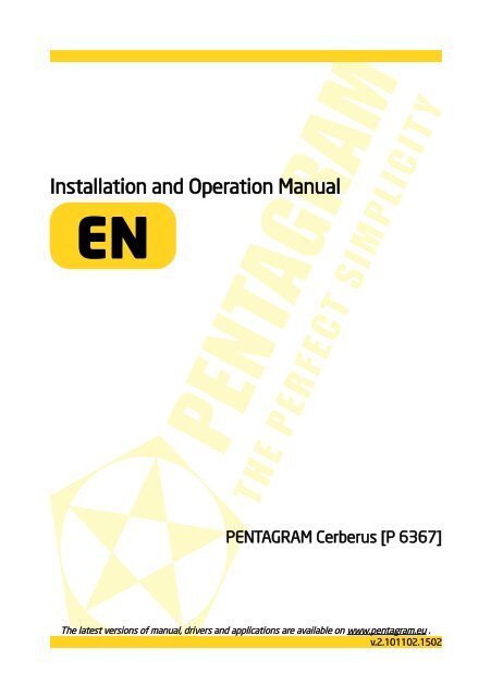 PENTAGRAM Cerberus [P 6367] Installation and Operation Manual