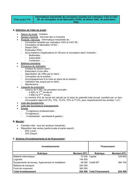 Informatique industrielle de conception assistée ... - Tunisie industrie