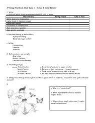 AP Biology Final Exam Study Guide 1: Ecology & Animal Behavior 1 ...