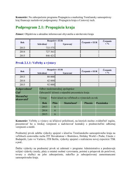 NÃ¡vrh RozpoÄtu TrenÄianskeho samosprÃ¡vneho kraja na roky 2013 ...